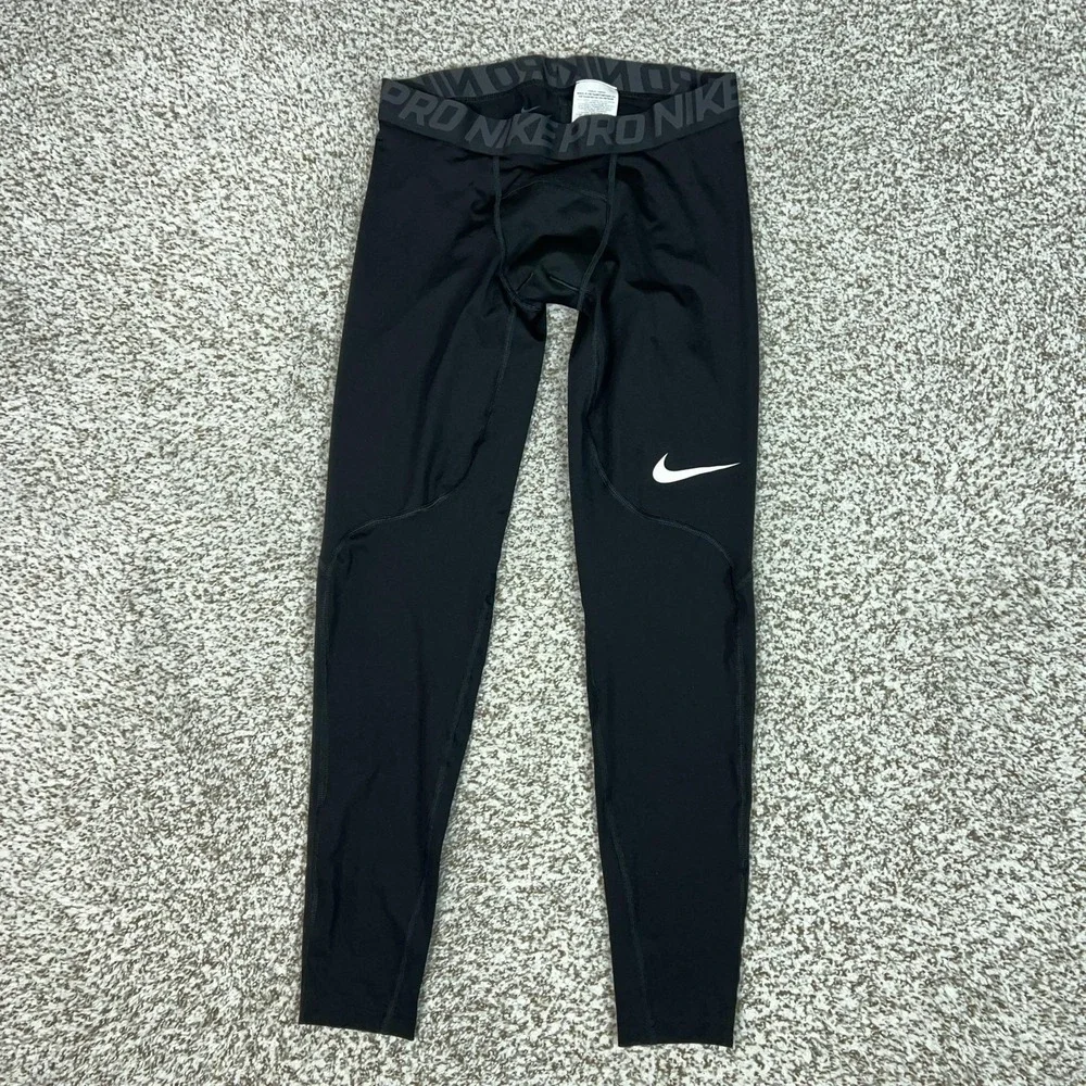 Nike Pro Pants Mens Medium Black Dri FIT Compression Leggings Running Gym Sport
